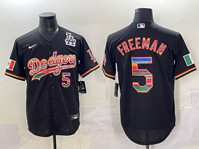 Men 2025 Los Angeles Dodgers #5 Freeman Black Nike MLB Jersey style 007